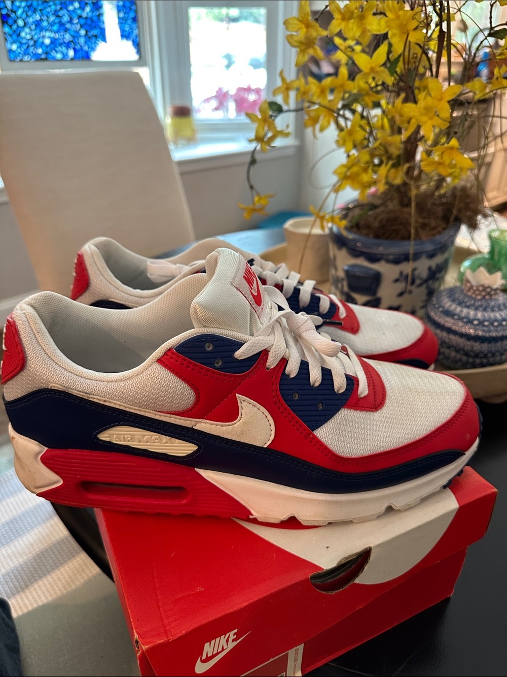 Nike Air max 90 USA 2020 Men's Red White and Blue Athletic Sneakers 11.5